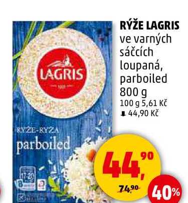 RÝŽE LAGRIS ve varných sáčcích Loupaná, parboiled, 800 g 