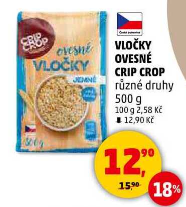 VLOČKY OVESNÉ CRIP CROP různé druhy, 500 g