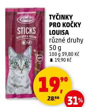 TYČINKY PRO KOČKY LOUISA různé druhy, 50 g