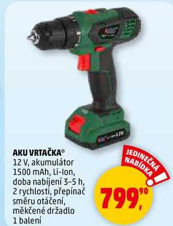 AKU VRTAČKA, 12 V, akumulátor 1500 mAh, Li-Ion