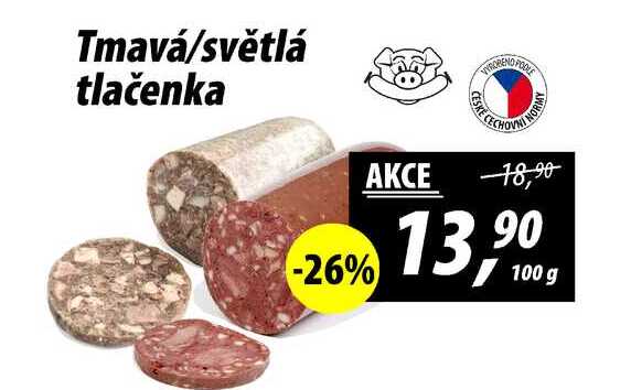 Tmavá/světlá tlačenka, 100 g