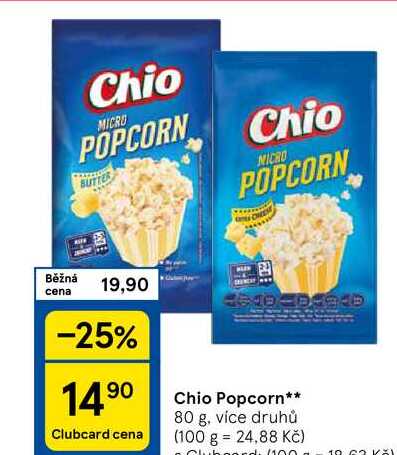 Chio Popcorn, 80 g, více druhů 