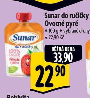   Sunar do ručičky Ovocné pyré 100 g  