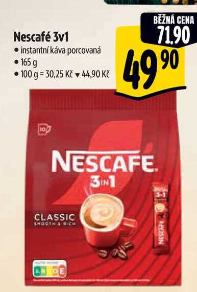 Nescafé 3v1  instantní káva porcovaná • 165 g 