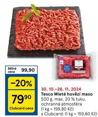 Tesco Mleté hovězí maso, 500 g