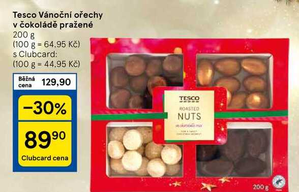 Tesco Vánoční ořechy v čokoládě pražené, 200 g