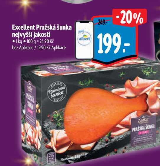 Excellent Pražská šunka nejvyšší jakosti 1 kg