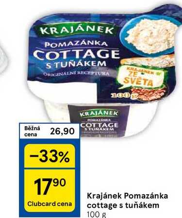 Krajánek Pomazánka cottage s tuňákem, 100 g 