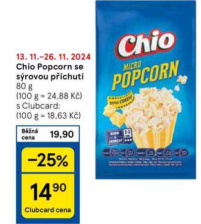 Chio Popcorn se sýrovou příchutí, 80 g 