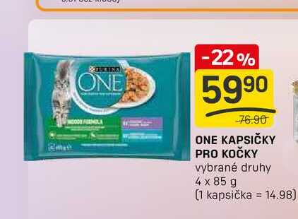 ONE KAPSIČKY PRO KOČKY vybrané druhy 4 x 85 g