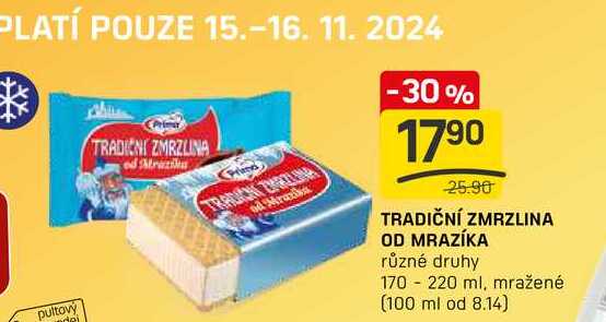 TRADIČNÍ ZMRZLINA OD MRAZÍKA různé druhy 170 -220 ml