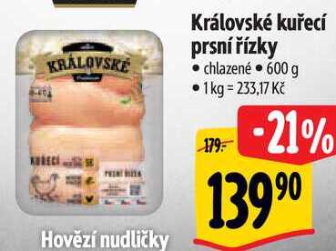 Královské kuřecí prsní řízky, 600 g