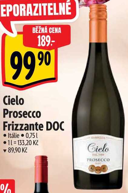 Cielo Prosecco Frizzante DOC, 0,75 l