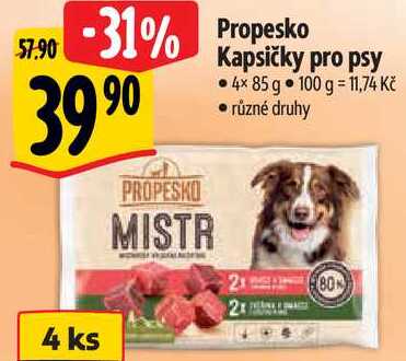 Propesko Kapsičky pro psy, 4x 85 g 