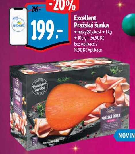 Excellent Pražská šunka, 1 kg 