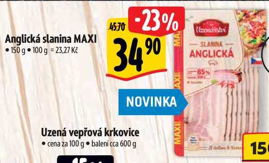 Anglická slanina MAXI, 150 g  