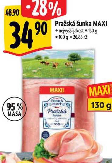 Pražská šunka MAXI, 130 g 