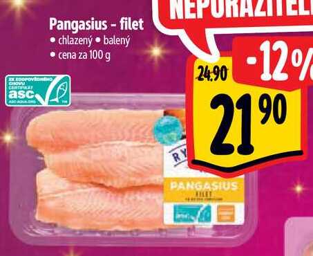 Pangasius - filet, cena za 100 g 