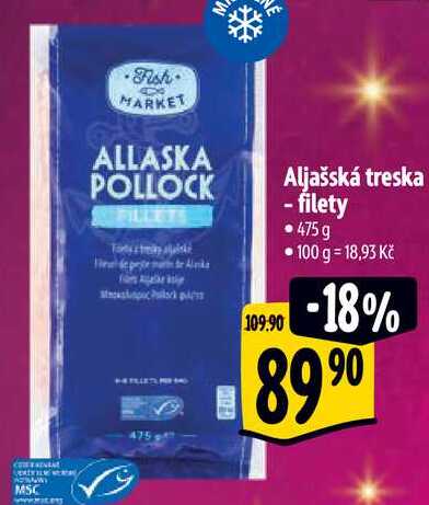 Aljašská treska -filety, 475 g  