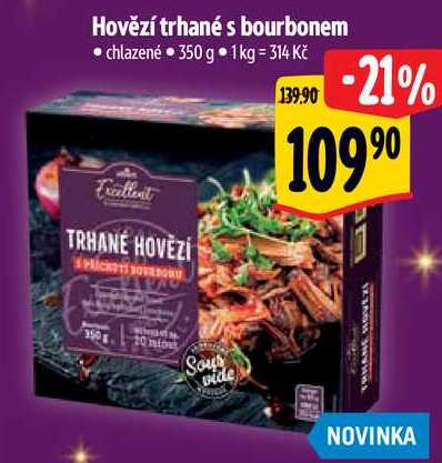 Hovězí trhané s bourbonem, 350 g 