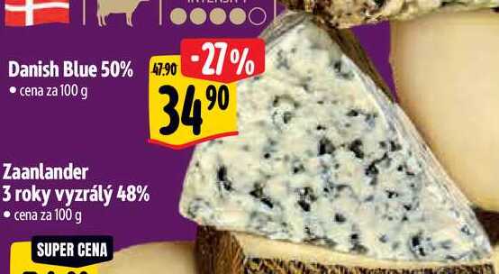 Danish Blue 50%, cena za 100 g