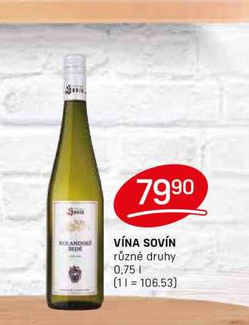 VÍNA SOVÍN různé druhy 0,75l