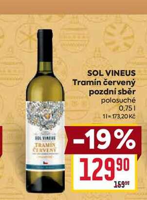 SOL VINEUS Tramín červený pozdní sběr polosuché 0,75l