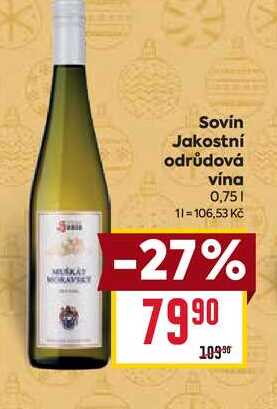 Sovin Jakostní odrůdová vína 0,75l