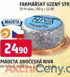 MADETA FARMÁŘSKÝ UZENÝ SÝR 30% tuku, 100 g