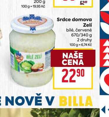 Srdce domova Zelí bílé, červené 670/340 g