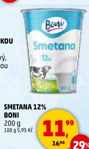 SMETANA 12% BONI, 200 g 