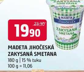 Madeta Jihočeská zakysaná smetana 15 % 180g