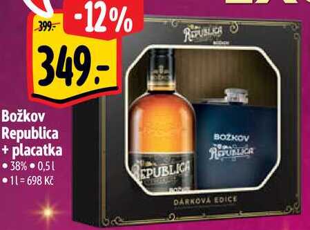 Božkov Republica + placatka, 0,5 l