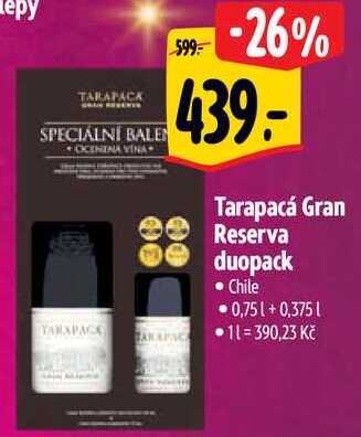 Tarapacá Gran Reserva duopack, 0,75 l