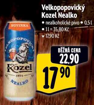 Velkopopovický Kozel Nealko, 0,5 l