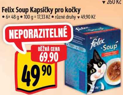 Felix Soup Kapsičky pro kočky, 6x 48 g