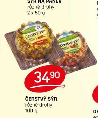 ČERSTVÝ SÝR různé druhy 100 g