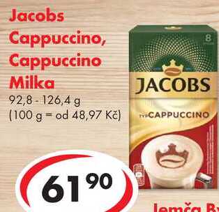 Jacobs Cappuccino, Cappuccino Milka, 92,8-126,4 g  