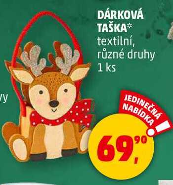 DÁRKOVÁ TAŠKA textilní, různé druhy, 1 ks 