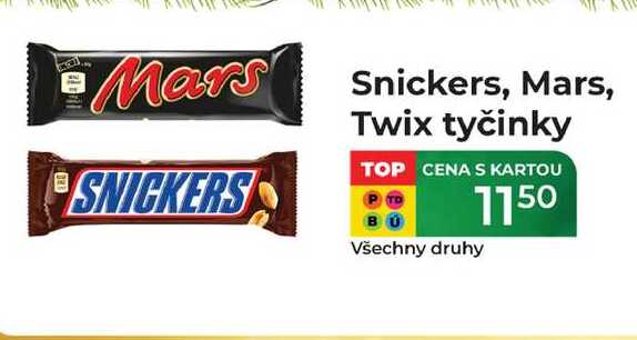Mars SNICKERS Snickers, Mars, Twix tyčinky TOP CENA S KARTOU Všechny druhy 1150