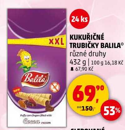 KUKUŘIČNÉ TRUBIČKY BALILA různé druhy, 432 g 