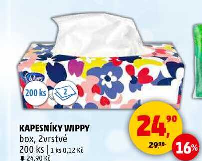 KAPESNÍKY WIPPY box, 2vrstvé, 200 ks 