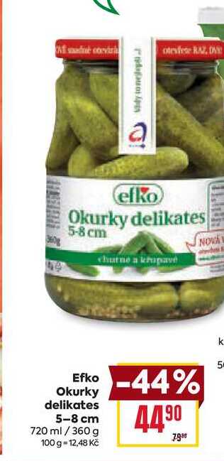 Efko Okurky delikates 5-8 cm 720 ml/360 g 