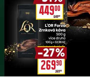 L'OR Forza Zrnková káva 500 g  v akci