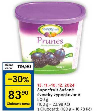 Superfruit Sušené švestky vypeckované, 500 g