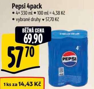 Pepsi 4pack, 4x 330 ml 