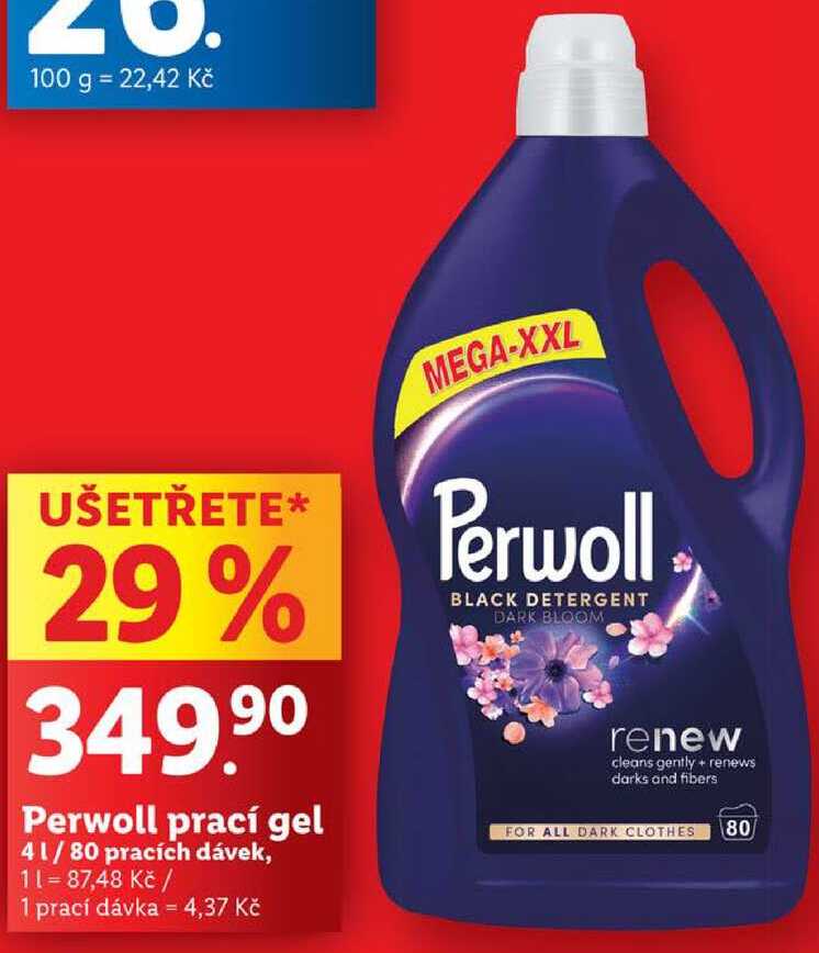 Perwoll prací gel, 4 l/80 pracích dávek