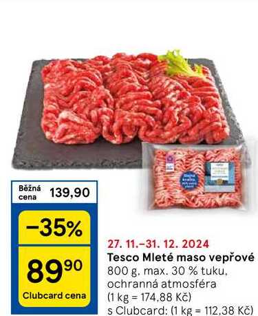 Tesco Mleté maso vepřové, 800 g