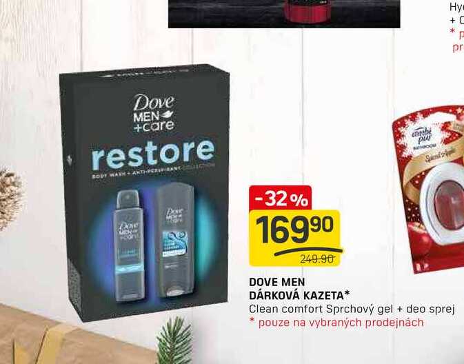 DOVE MEN DÁRKOVÁ KAZETA* Clean comfort Sprchový gel + deo sprej 