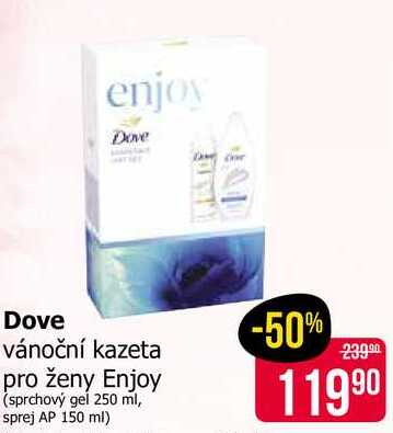 Dove vánoční kazeta pro ženy Enjoy (sprchový gel 250 ml, sprej AP 150 ml) 